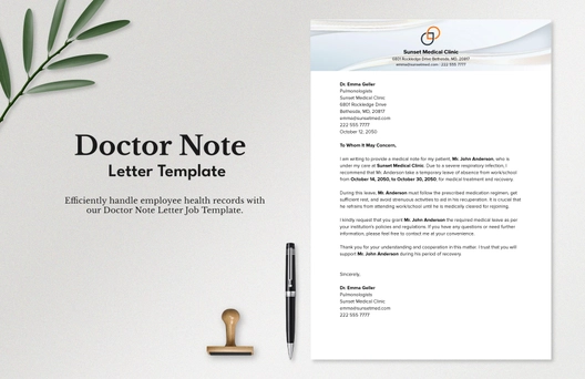 Doctor Note Letter Job Template Doctor Note Letter Job Template