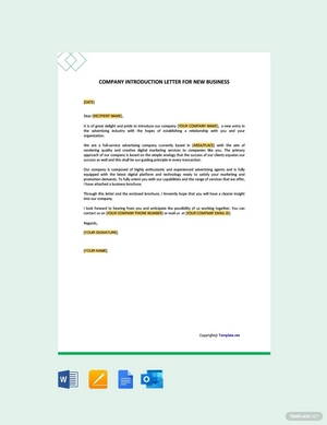 Company Introduction Letter for New Business