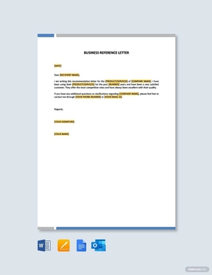 Business Reference Letter Template