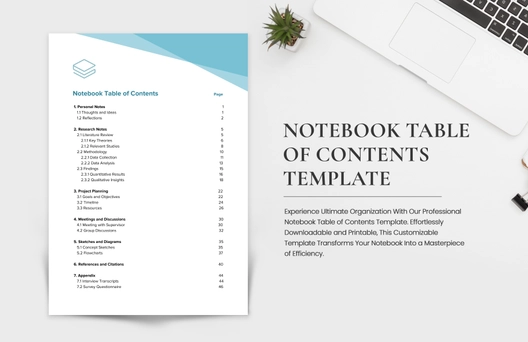 Notebook Table of Contents Template
