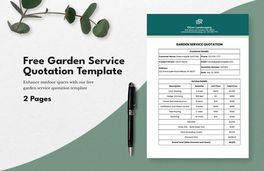 Garden Service Quotation Template