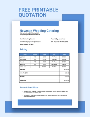 Printable Quotation Template