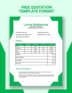 Quotation Template Format