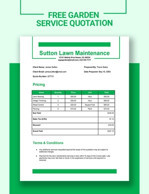 Garden Service Quotation