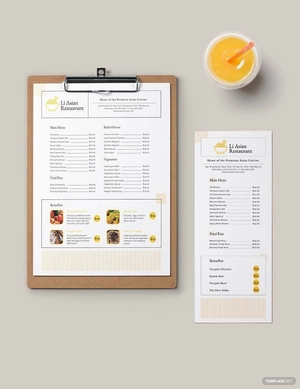 Asian Restaurant Menu Template