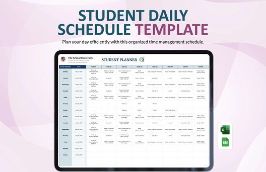Student Daily Schedule Template