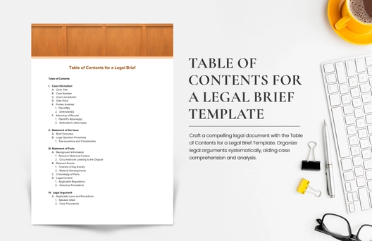 Table of Contents for a Legal Brief Template