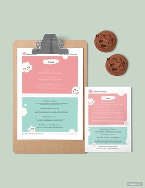 Baby Shower Menu Template