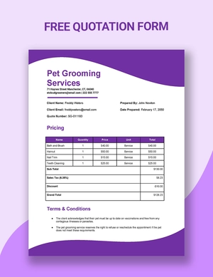 Quotation Form Template