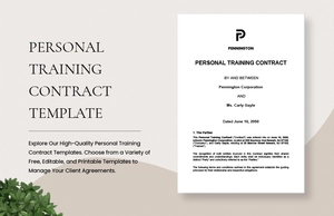 Personal Training Contract