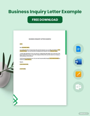 Business Inquiry Letter Example