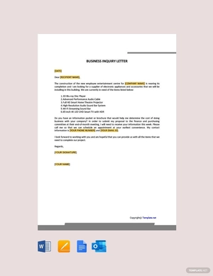 Business Inquiry Letter Business Inquiry Letter