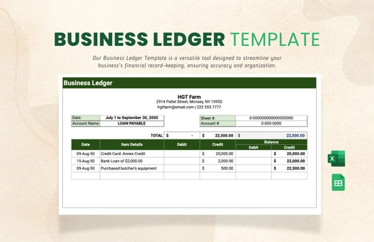 Business Ledger Template