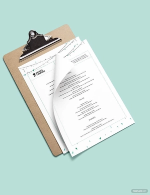 Special Birthday Menu Template