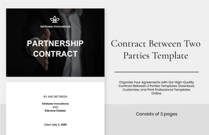 Contract Between Two Parties Template