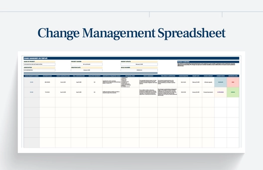 Change Management Spreadsheet