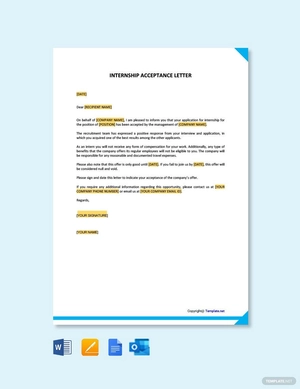 Internship Acceptance Letter