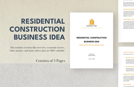 Residential Construction Business Idea