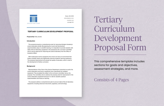 Tertiary Curriculum Development Proposal Form