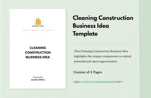 Cleaning Construction Business Idea