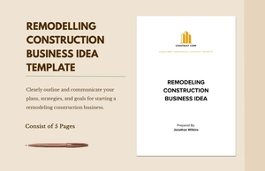 Remodelling Construction Business Idea