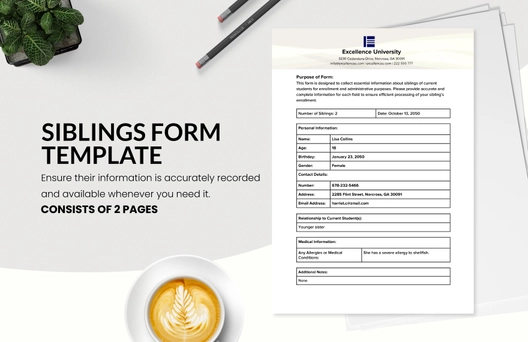Siblings Form Template