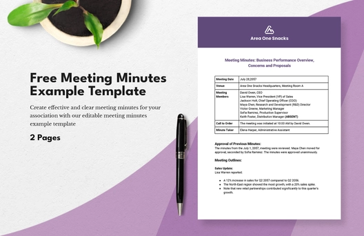 Meeting Minutes Example Template