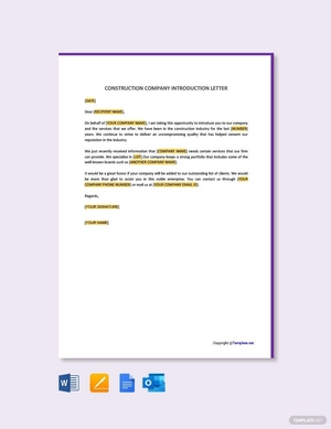 Construction Company Introduction Letter