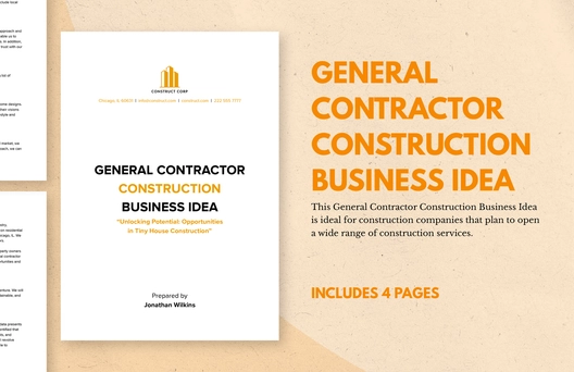 General Contractor Construction Business Idea