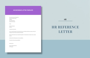 HR Reference Letter Template