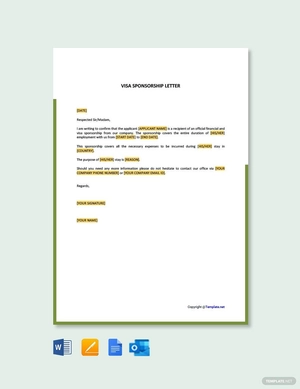 Visa Sponsorship Letter