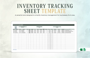 Inventory Tracking Sheet Template