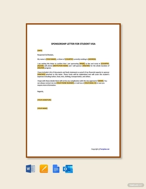 Sponsorship Letter for Student Visa