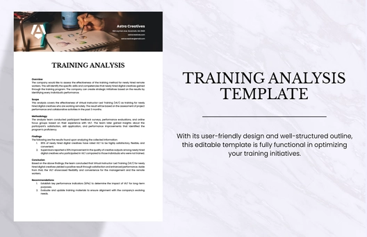 Training Analysis Template Training Analysis Template