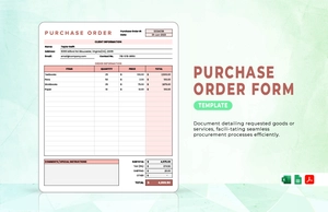 Purchase  Order Form Template