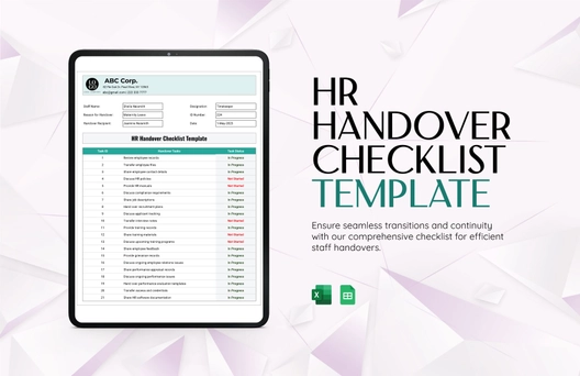 HR Handover Checklist  Template