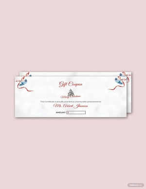 Simple Christmas Gift Coupon Template