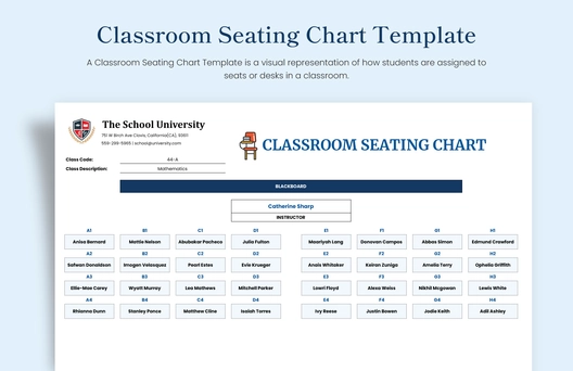 Classroom Seating Chart Template