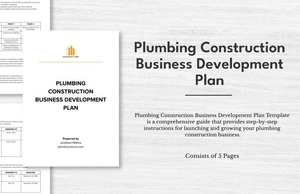 Plumbing Construction Business Development Plan Template