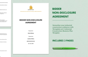 Bidder Non-Disclosure Agreement