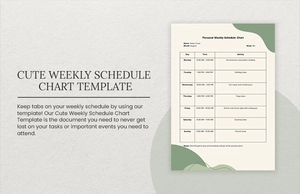 Cute Weekly Schedule Chart Template Cute Weekly Schedule Chart Template