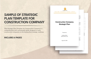 Sample of Strategic Plan Template for Construction Company