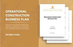 Operational Construction Business Plan Template