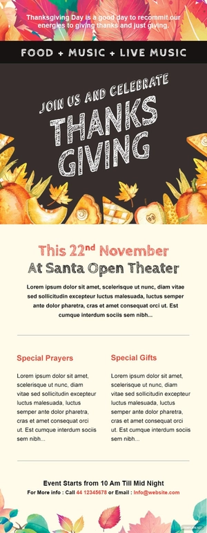 Thanksgiving Email Template