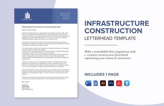 Infrastructure Construction Letterhead Template