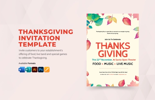 Thanksgiving Invitation Template Thanksgiving Invitation Template