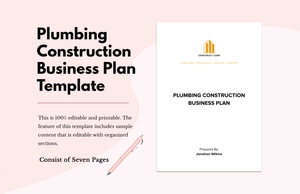 Plumbing Construction Business Plan Template
