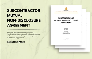 Subcontractor Mutual Non-Disclosure Agreement
