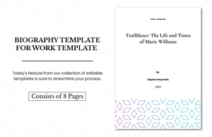 Biography Template for Work Template