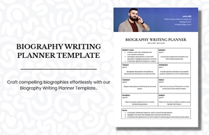 Biography Writing Planner Template